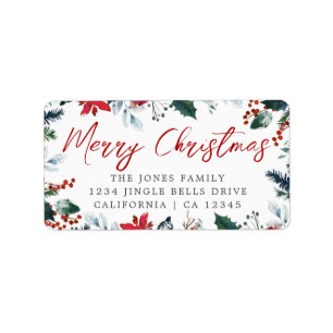 Étiquette d'adresse de retour de Noël festive