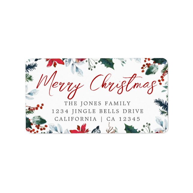 Étiquette d'adresse de retour de Noël festive (Devant)