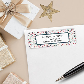 Étiquette d'adresse de retour de Noël joyeuse