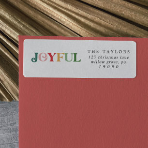 Étiquette d'adresse de retour de Noël Joyeuse Colo