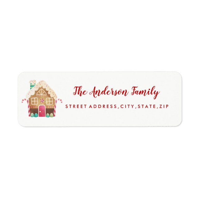 Étiquette d'adresse de retour de Noël Maison en pa (Devant)