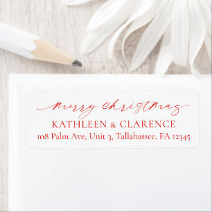 Étiquette d'adresse de retour de Noël minimaliste