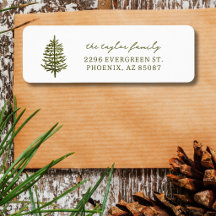 étiquette d'adresse de retour de Noël moderne mini