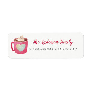 Étiquette d'adresse de retour de Noël Mug Sweet He