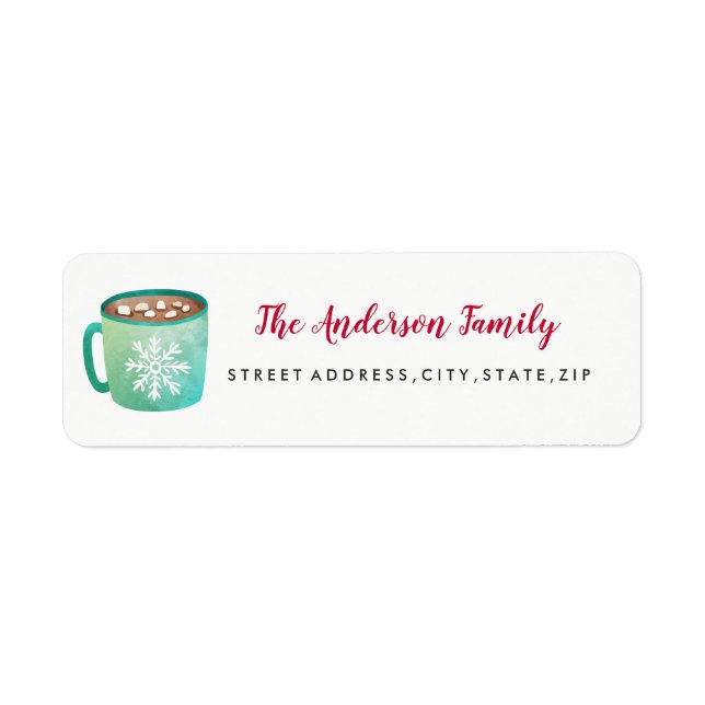 Étiquette d'adresse de retour de Noël pour tasse M (Devant)