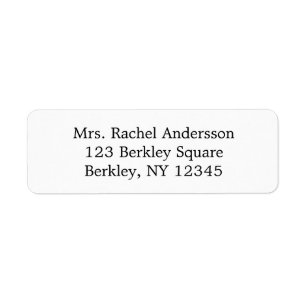 Étiquette d'adresse de retour de nom minimal