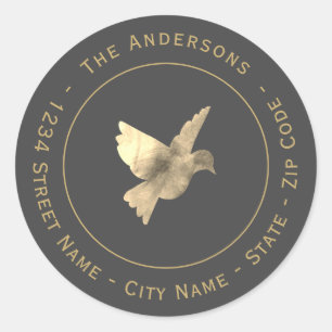 Étiquette d'adresse de retour de pigeon Aquarelle