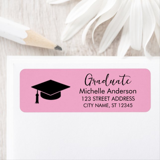 Étiquette d'adresse de retour de remise de diplôme (En situation)