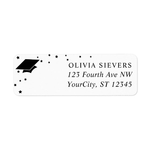 Étiquette d'adresse de retour de remise de diplôme (Devant)
