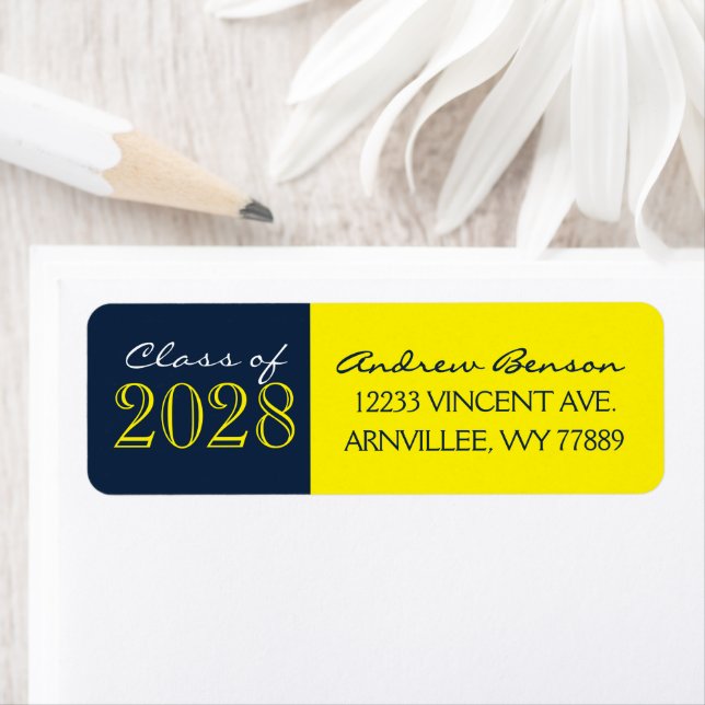 Étiquette d'adresse de retour de remise de diplôme (En situation)