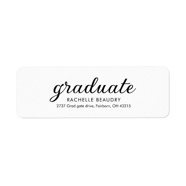 Étiquette d'adresse de retour de remise de diplôme (Devant)