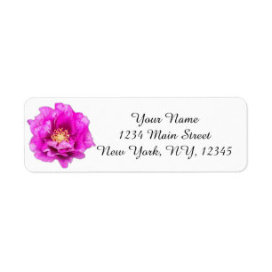 Étiquette d'adresse de retour de rose violette