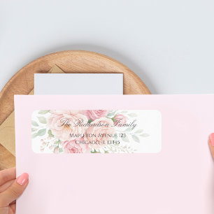 étiquette d'adresse de retour de roses florales ro