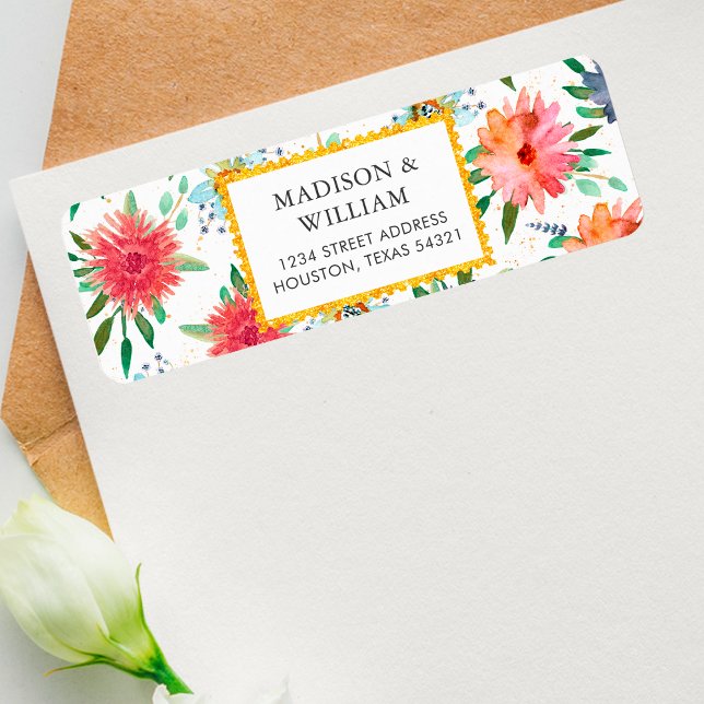 Étiquette d'adresse de retour de RSVP de mariage d (Créateur téléchargé)