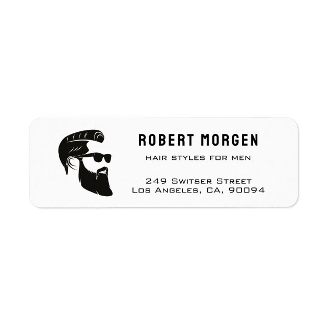 Étiquette d'adresse de retour de salon de coiffure (Devant)