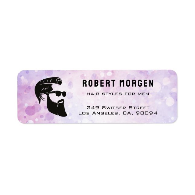 Étiquette d'adresse de retour de salon de coiffure (Devant)