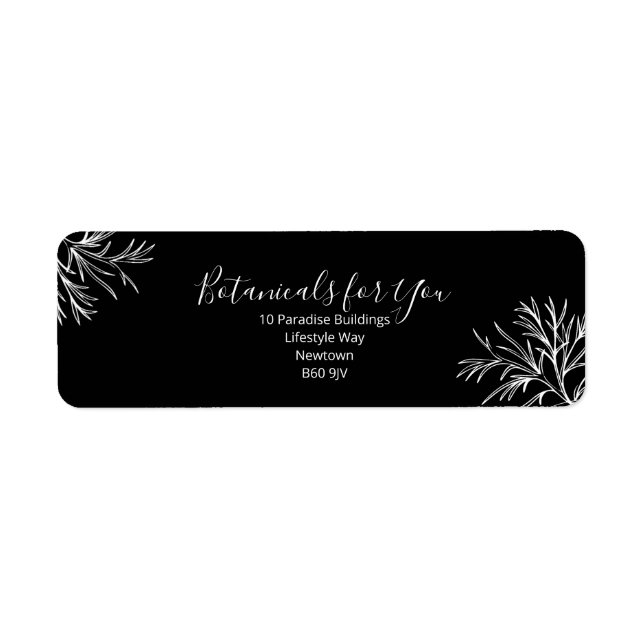 Étiquette d'adresse de retour de script botanique  (Devant)