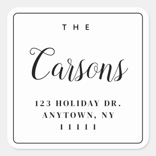 Étiquette d'adresse de retour de script moderne si (Devant)