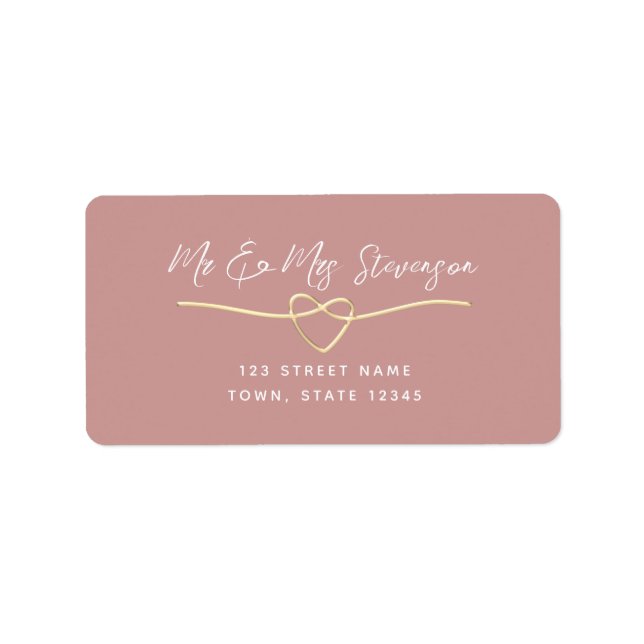 Étiquette d'adresse de retour de script Rose Pouss (Devant)