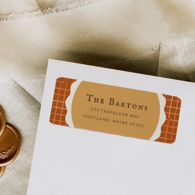 Étiquette d'adresse de retour de tarte au potiron  (Watercolor Pumpkin Pie Return Address Label)