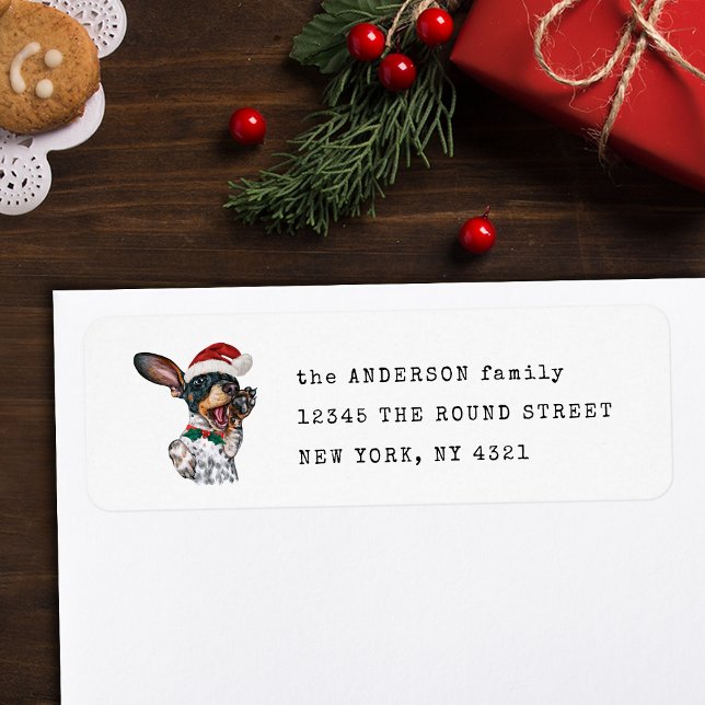 Étiquette d'adresse de retour de teckel piebalde n (Créateur téléchargé)