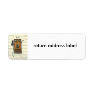 étiquette d'adresse de retour de téléphone antique