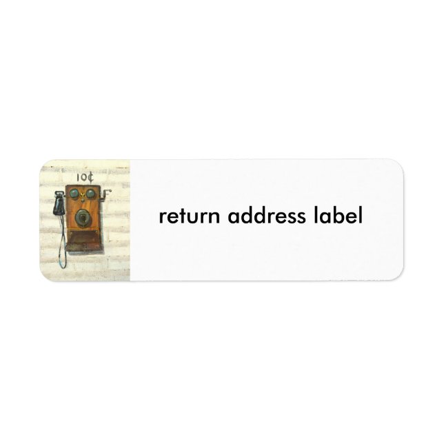 étiquette d'adresse de retour de téléphone antique (Devant)