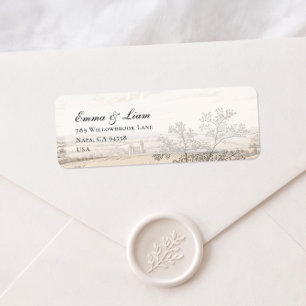 Étiquette d'adresse de retour de toile de pays fra