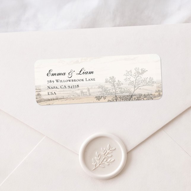Étiquette d'adresse de retour de toile de pays fra (Créateur téléchargé)