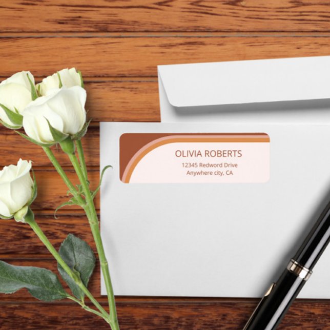 Étiquette d'adresse de retour de typographie d'arc (Créateur téléchargé)