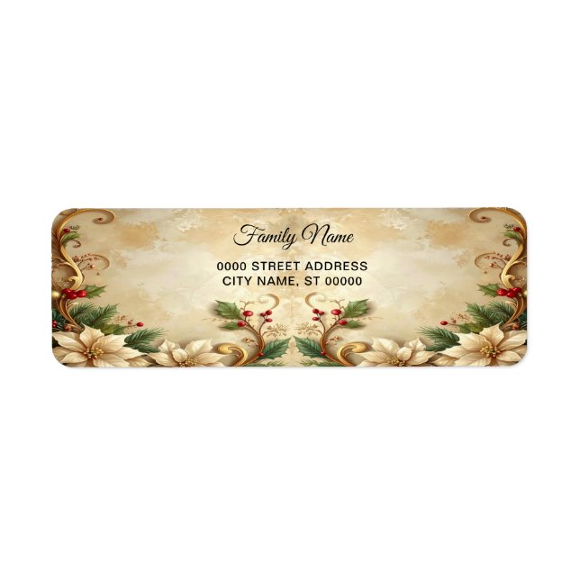 Étiquette d'adresse de retour de vacances florales (Devant)