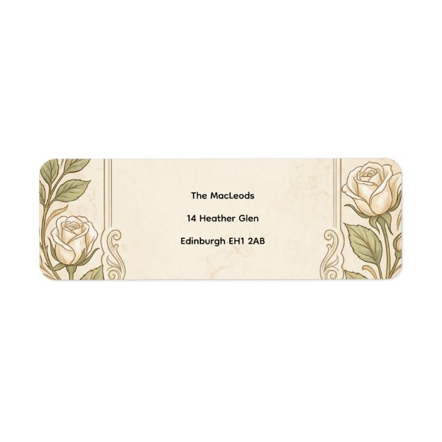 Étiquette d'adresse de retour de verdure florale i (Devant)