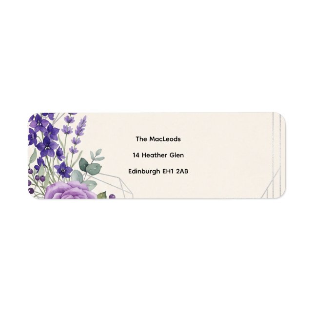Étiquette d'adresse de retour de verdure florale i (Devant)