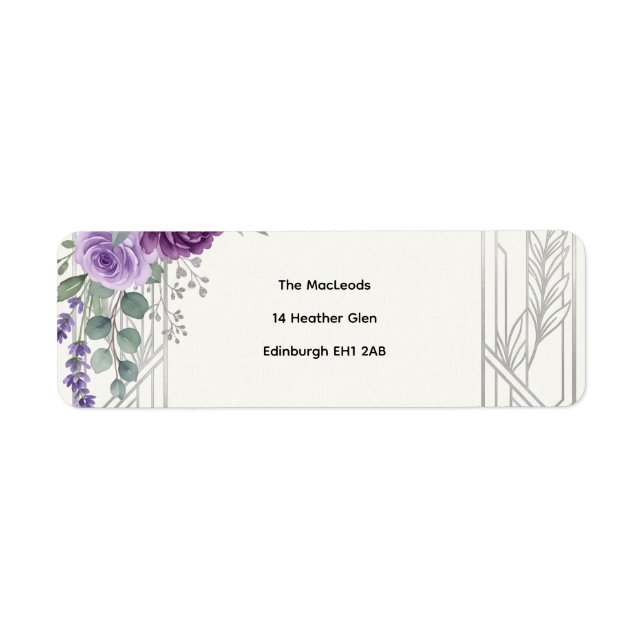 Étiquette d'adresse de retour de verdure florale i (Devant)