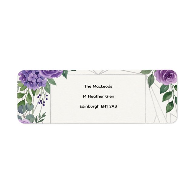 Étiquette d'adresse de retour de verdure florale i (Devant)