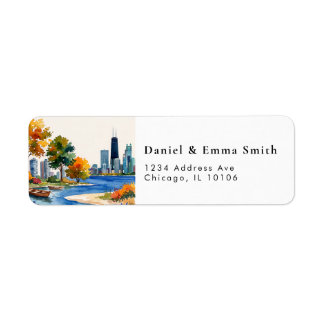 Étiquette d'adresse de retour de ville de Chicago