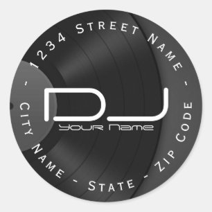 Étiquette d'adresse de retour de vinyle circulaire