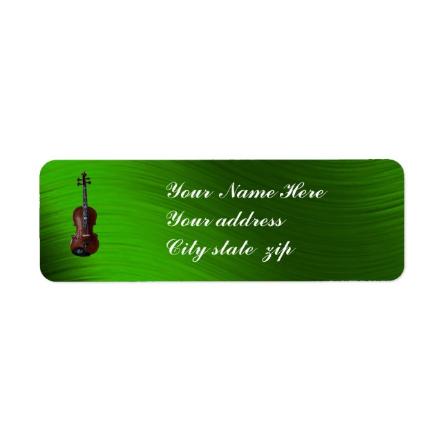 ÉTIQUETTE D'ADRESSE DE RETOUR DE VIOLON (Devant)