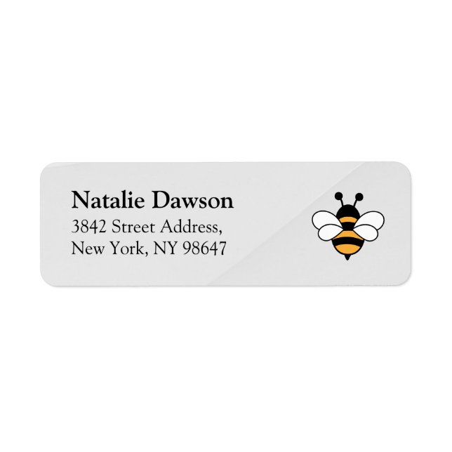 Étiquette d'adresse de retour d'entreprise de miel (Devant)