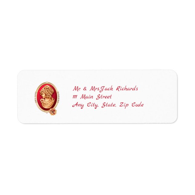 Étiquette d'adresse de retour d'enveloppe Cameo ro (Devant)