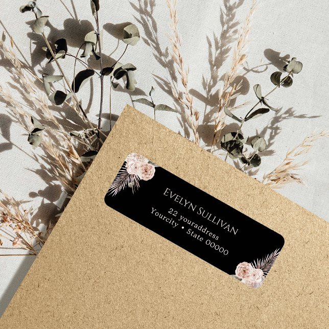 Étiquette d'adresse de retour des roses tropicaux (Créateur téléchargé)