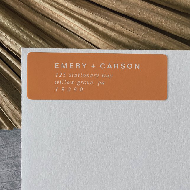 Étiquette d'adresse de retour d'été orange rétro (Créateur téléchargé)