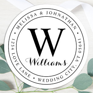 Étiquette d'adresse de retour du cercle monographi