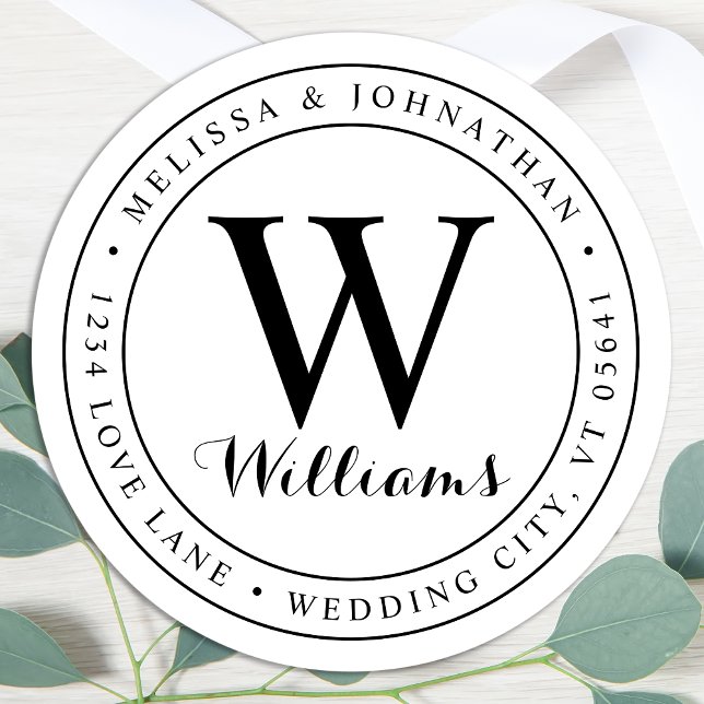 Étiquette d'adresse de retour du cercle monographi (Créateur téléchargé)