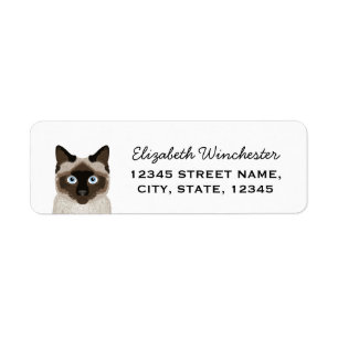Étiquette d'adresse de retour du chat siamois per