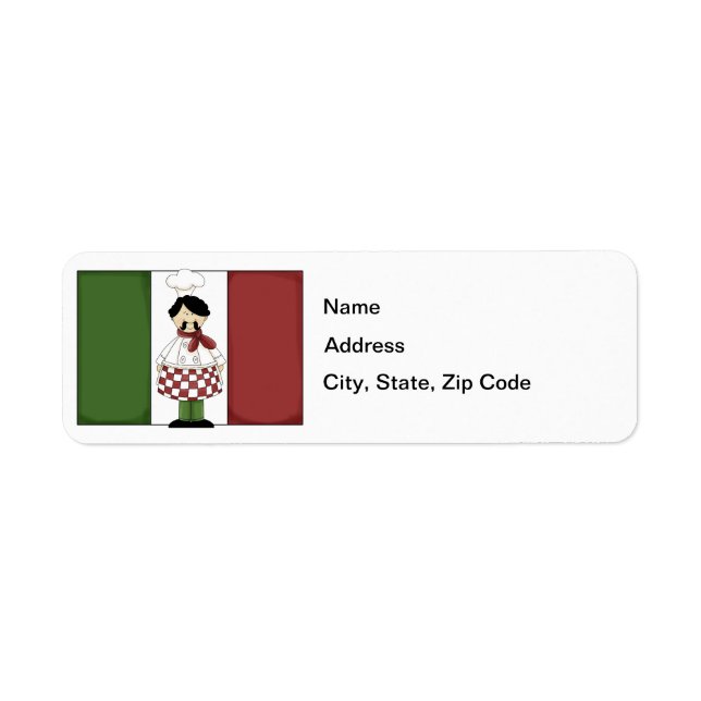 Étiquette d'adresse de retour du chef italien no 2 (Devant)