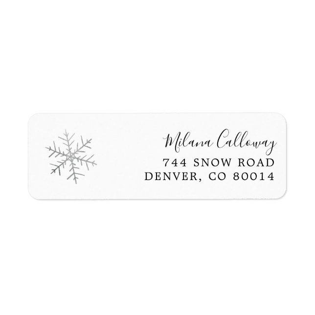 Étiquette d'adresse de retour du flocon de neige g (Devant)