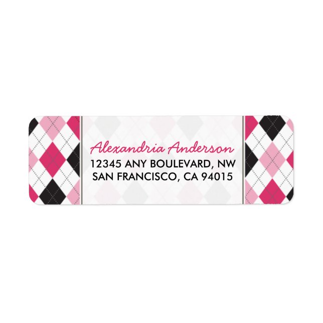 Étiquette d'adresse de retour du Jacquard concepte (Devant)