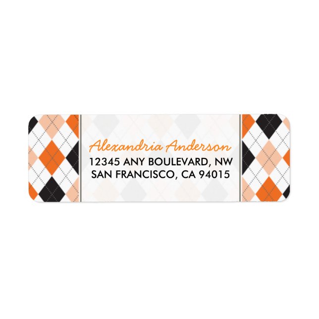 Étiquette d'adresse de retour du Jacquard concepte (Devant)