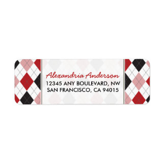 Étiquette d'adresse de retour du Jacquard concepte